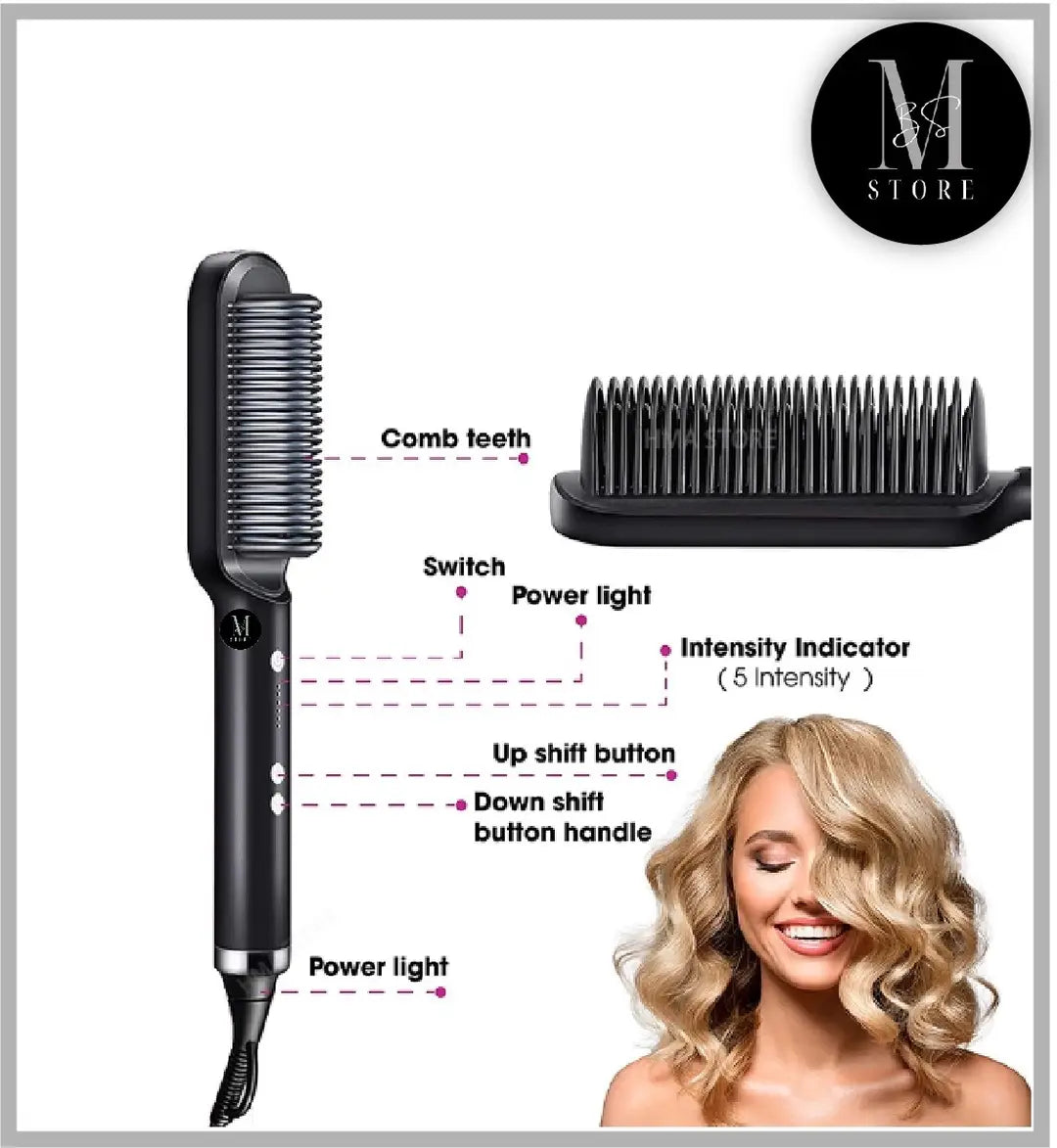 Electric Heated Hair Styler with Anti-Scald Design