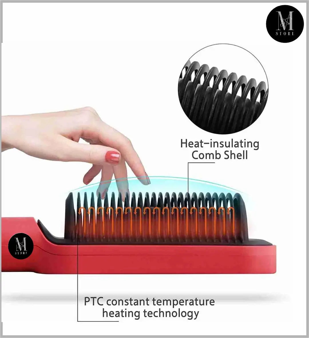 Electric Heated Hair Styler with Anti-Scald Design